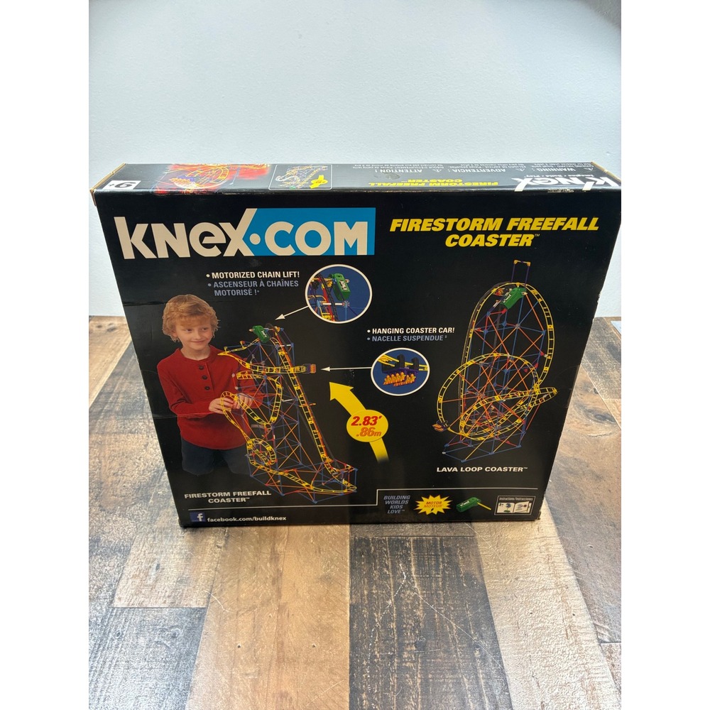 K'NEX Firestorm Freefall Coaster Building Set 674pc Motorized Ages 9+ New Sealed